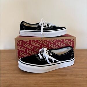 Vans Kids Black and White Authentic Canvas Sneakers